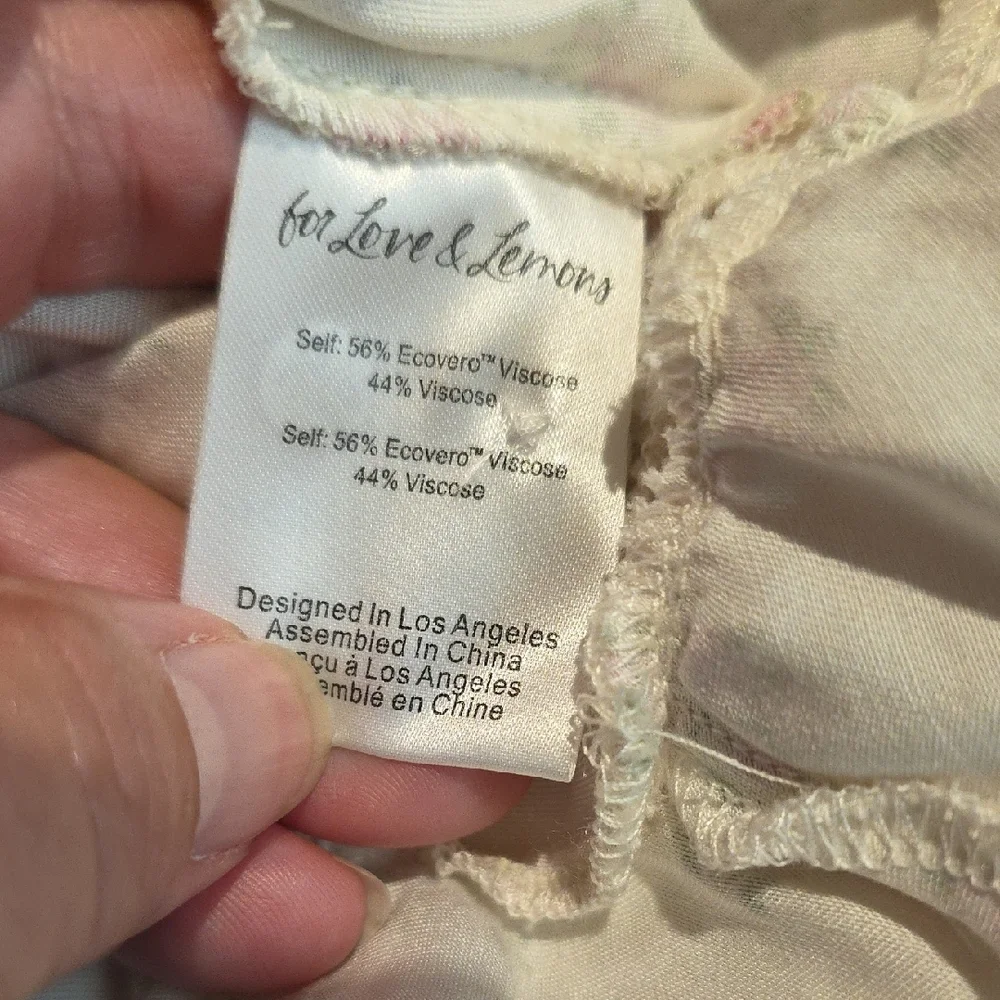 NWOT FOR LOVE AND LEMONS PASTEL FIELDS PINK ROSE PRINT WHITE MIDI DRESS SIZE L - Picture 10 of 10